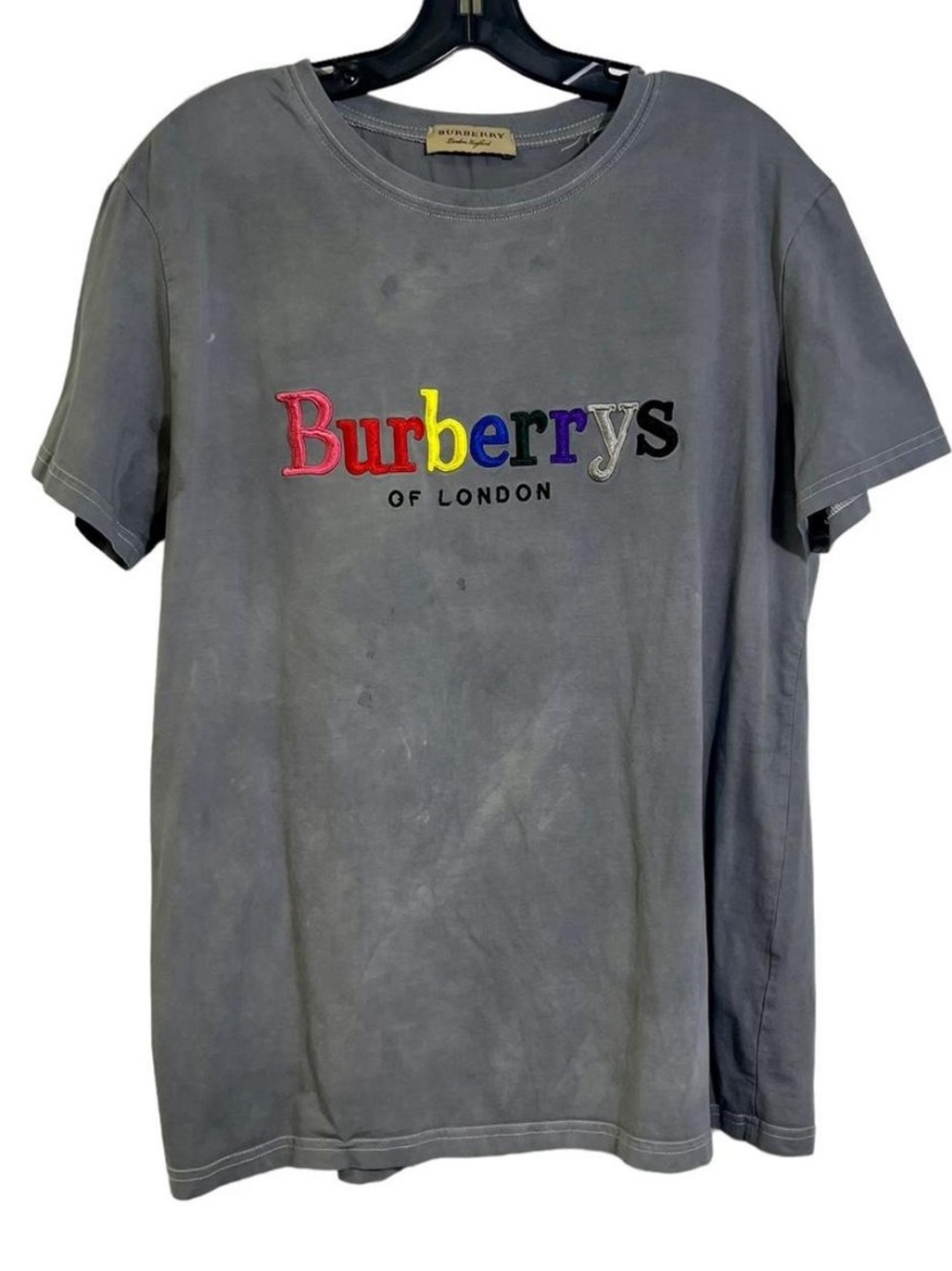 Burberry Gray Rainbow Logo Tee
